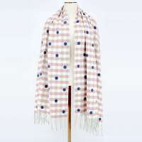 Stylish Multi Colour Check Tartan Plaid Polka Dot Jacquard Woven Scarf for women